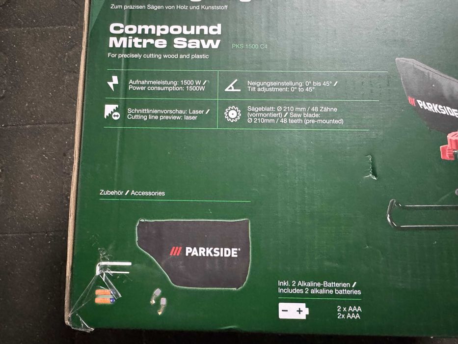 Pilarka ukosowa, 1500 W, PKS 1500 C4 (paragon Kaufland)