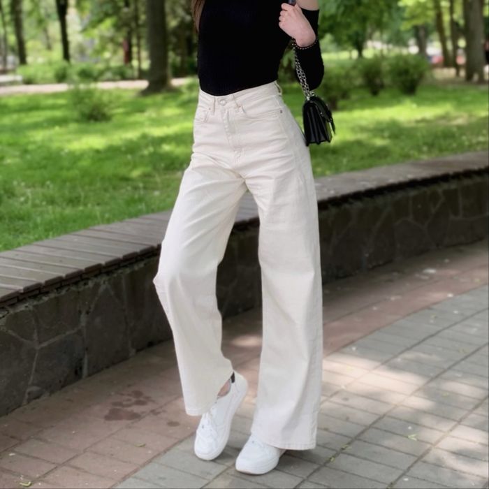 Джинси молочні палаццо