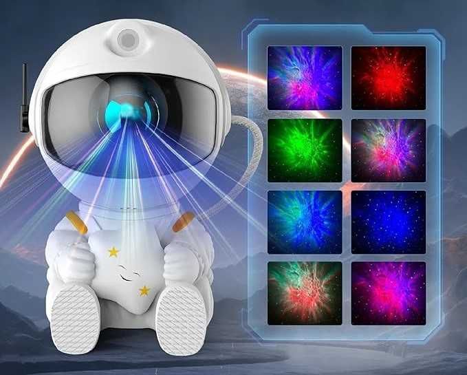 Projektor Gwiazd Siedzący Astronauta Lampka Nocna Rzutnik Kosmos