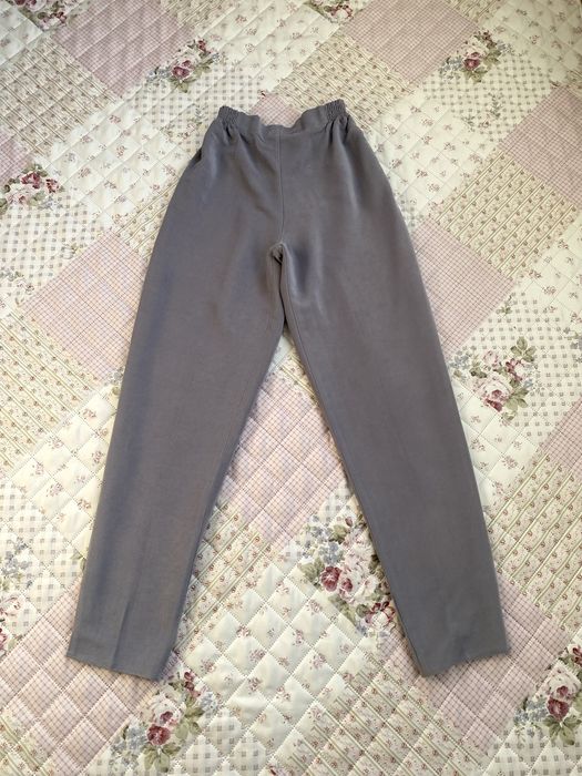 Szare proste spodnie S 36 M 38 basic gumka w pasie