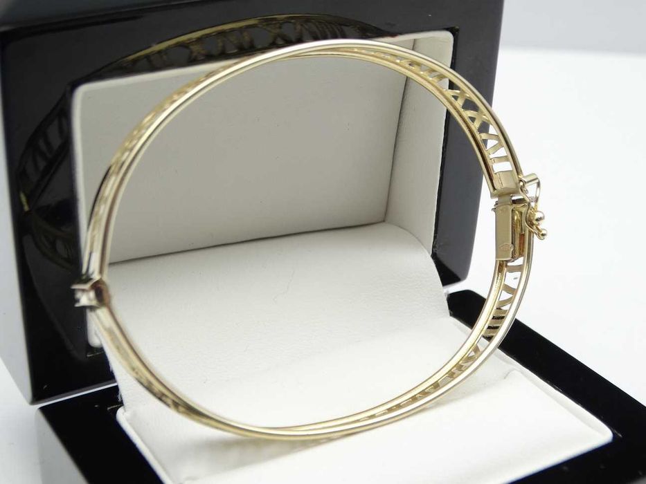 Piękna Złota Bransoletka Sztywna 11,52g P585 6,5cm/5cm