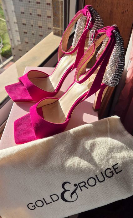 Sandálias Pele Rosa Gold&Rouge Tam 36