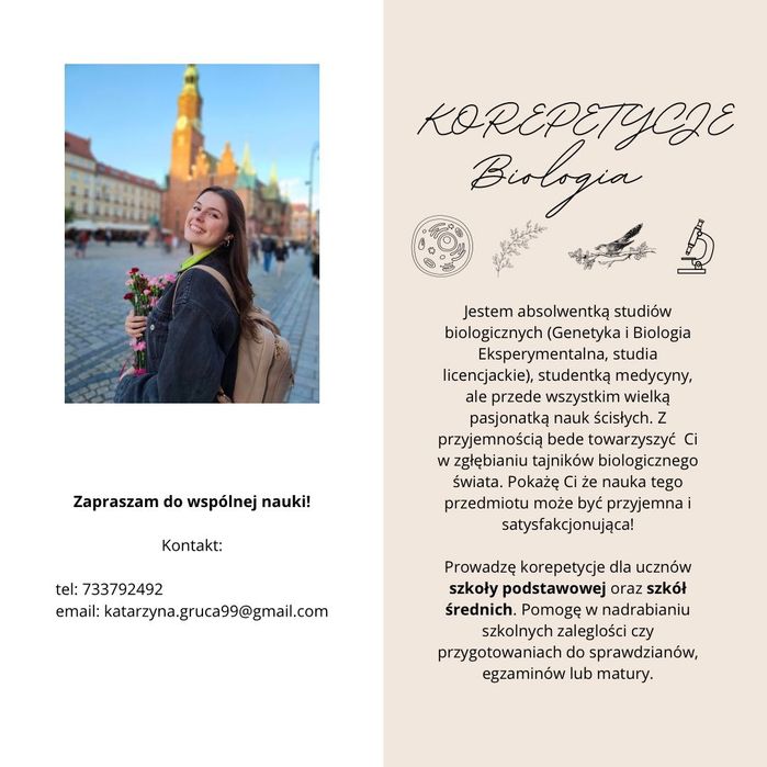 Korepetycje z Biologii ONLINE/STACJONARNIE