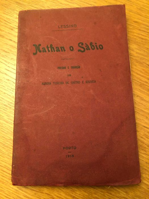 NATHAN o SÁBIO    Gotthold Ephraim Lessing   edição de 1915
