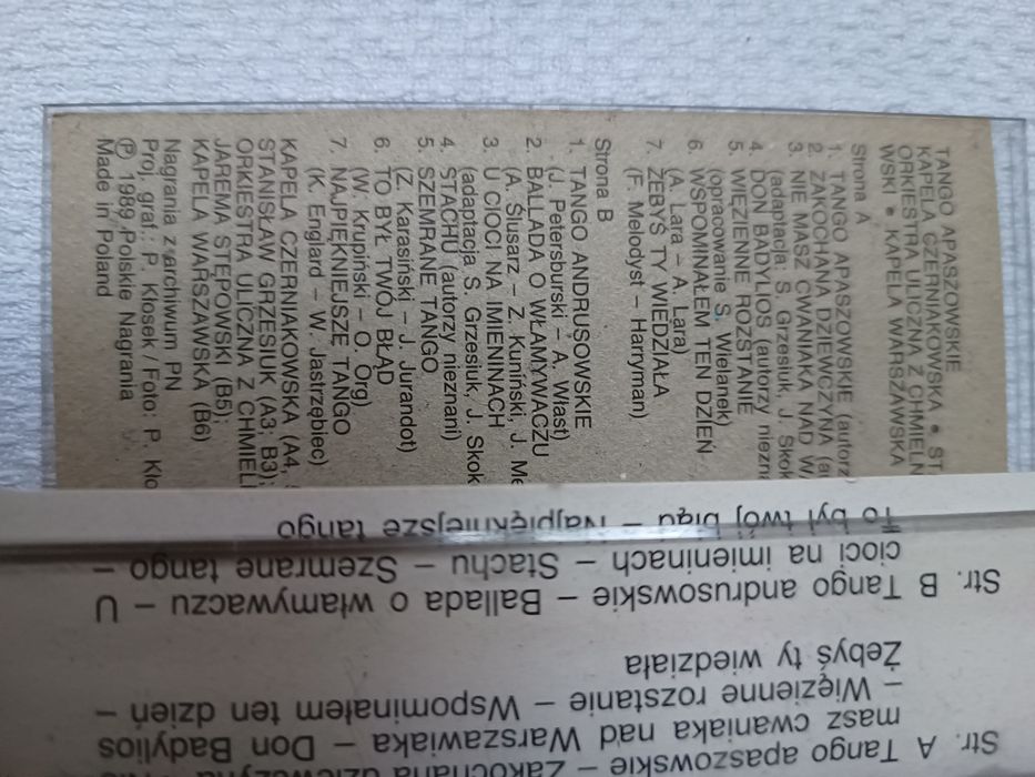 Tango Apaszowskie kaseta magnetofonowa
