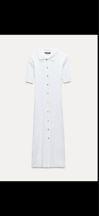 Біла сукня в рубчик  zara