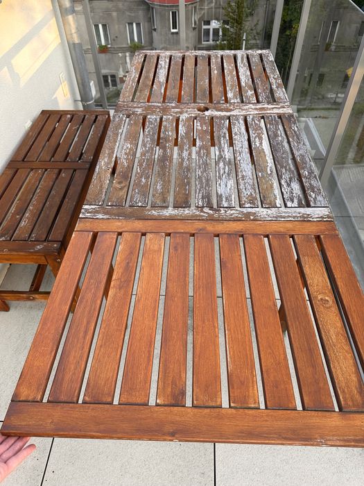 Zestaw ogrodowy Ikea Applaro - 4 krzesła 2 leżaki 1 stół 1 ławka