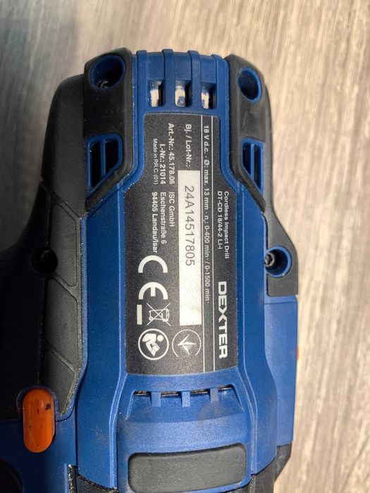 Акумуляторний дриль-шуруповерт ударний Dexter DT-CD 18/44-2