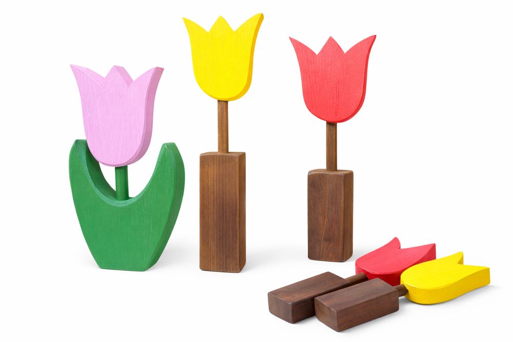 Drewniane tulipany sesja wielkanocna do sesji wielkanocnej