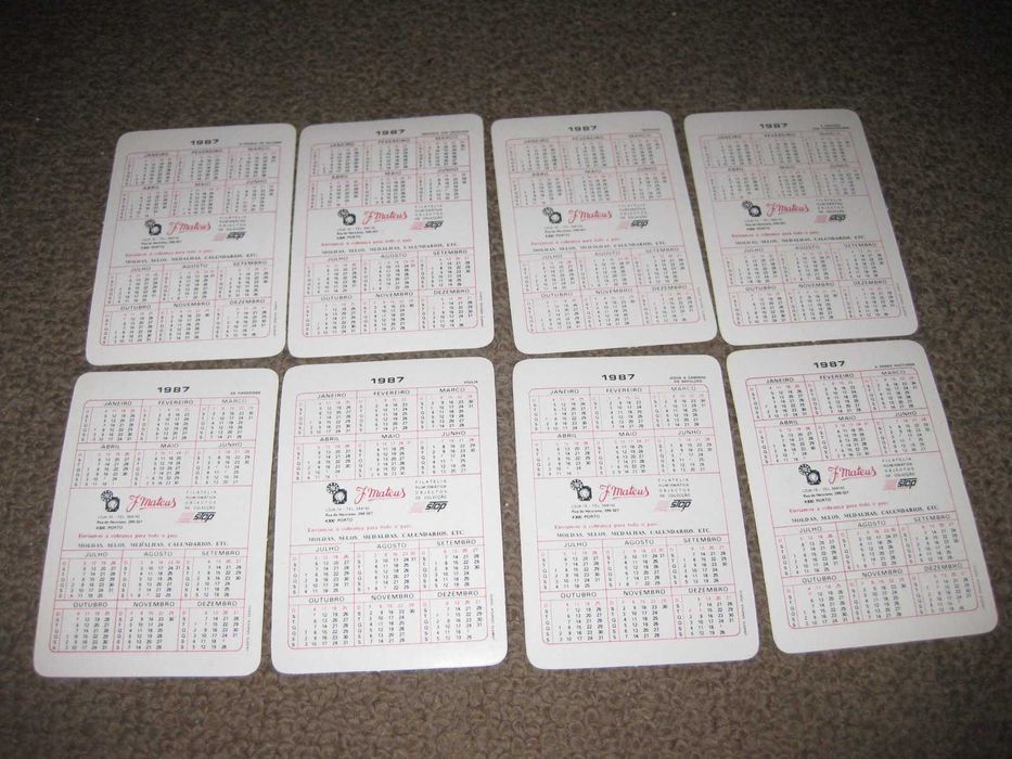 8 Calendários do "J.Mateus" Impecáveis!