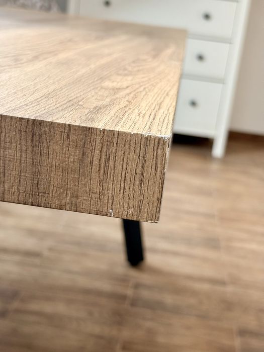 Stół rozkładany Halmar BERLIN loft orzech/czarny 140-180 cm