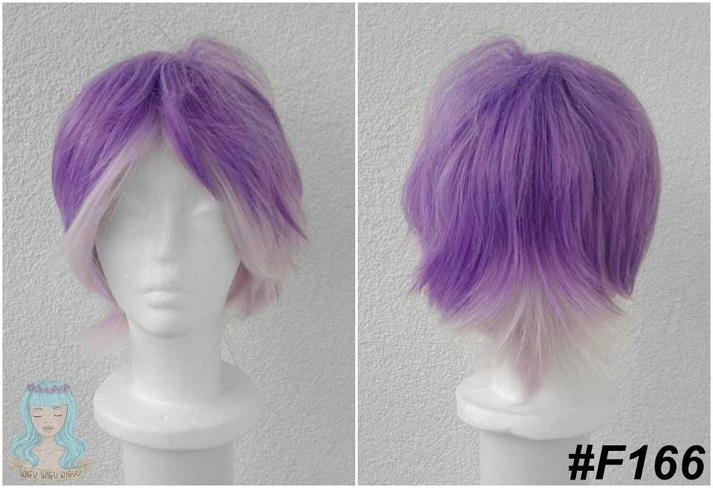 Kanato Diabolik Lovers krótka ombre fioletowa peruka gradient cosplay