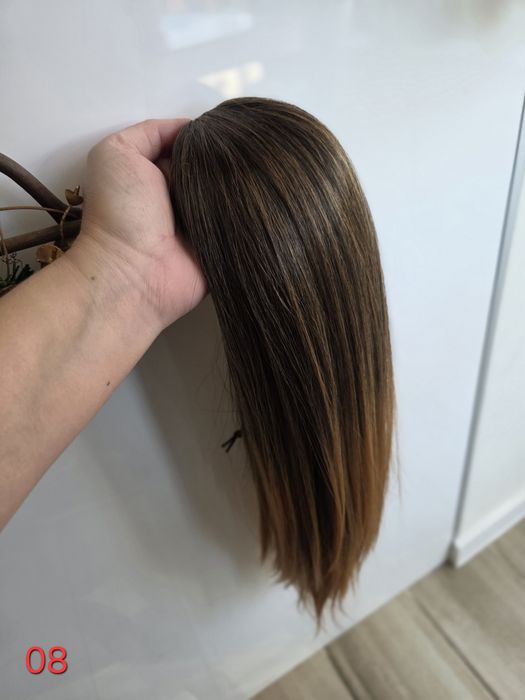 Kucyk doczepiany. Kita prosta 55cm, kolor: jasny brąz z jasną końcówką