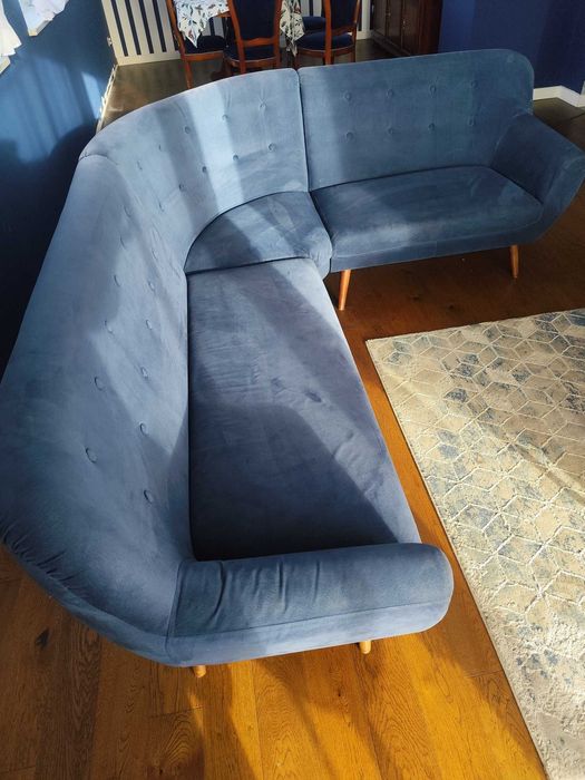 Sofa, narożnik, granatowa