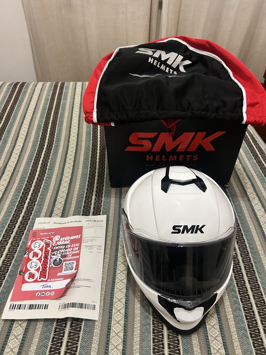 Capacete SMK Tiran Slick White GL100