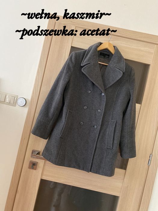 Płaszcz bosmanka Hennes wełna, kaszmir, acetat roz. M