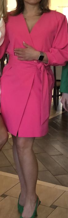 Sukienka zapinana FUKSJA rozm. S