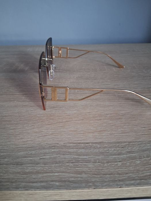 damskie, bezramkowe okulary przeciwsłoneczne