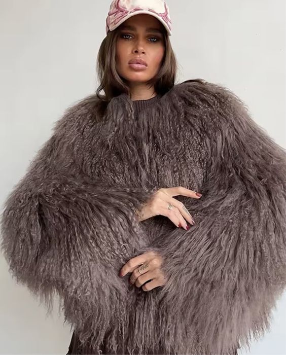 Kontantto futro kurtka lama niwosc xs-xl