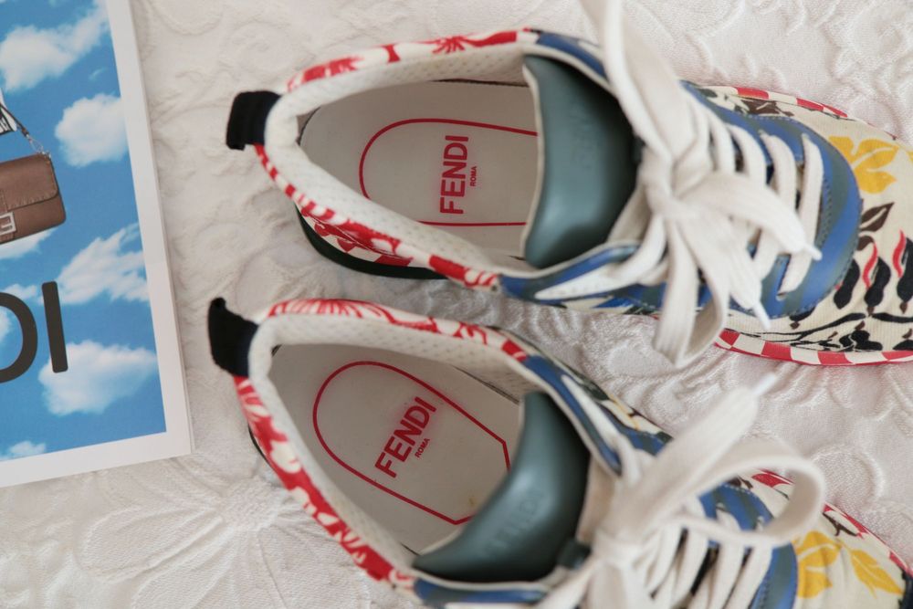 Buty sneakersy FENDI 35 trampki piękne kolorowe oryginalne skóra wzory