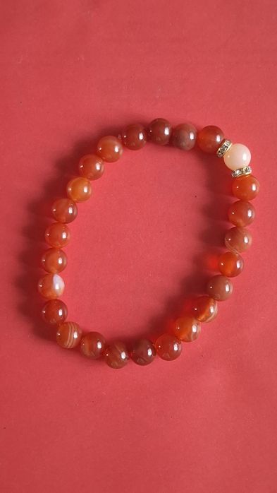 Bransoletka z agatu czerwonego