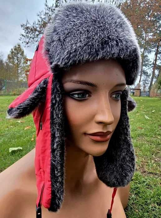 Damska zimowa czapka uszatka ocieplana nowa Wyprzedaż !