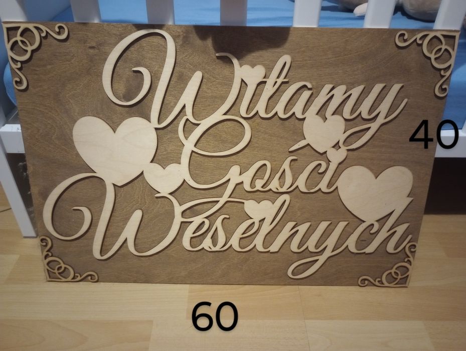 Tablica weselna drewniana