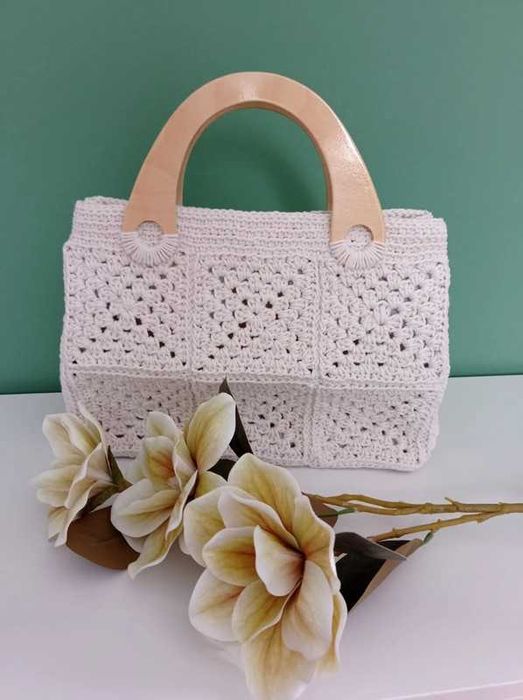 szydełkowa torebka z kwadratów