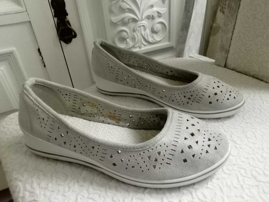 Czółenka baleriny półbuty ażurowe wiosenno-jesienne damskie buty 38