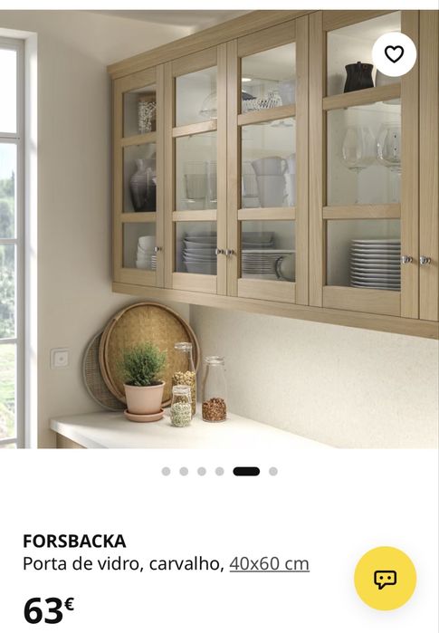 Porta de vidro carvalho cozinha IKEA 40x60cm