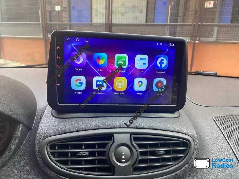 (NOVO) Rádio 2DIN 9"• Renault Clio 3 III | (2005 a 2014) • Android GPS • Mãos livres • CARPLAY • ANDROID AUTO