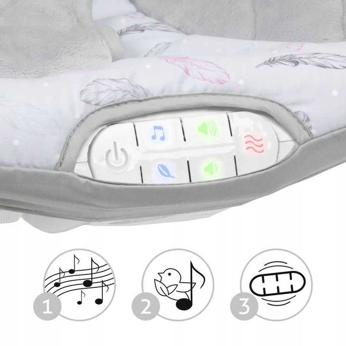 KIDWELL Nowy Leżaczek Bujaczek Dźwięki - 10 Melodi + Wibracje