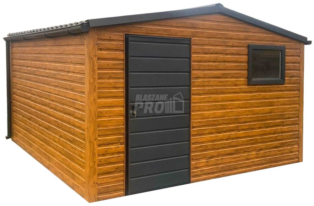 Schowekogrodowy 4x4m okno rynny  Blachodachówka dach dwuspadowy GP529