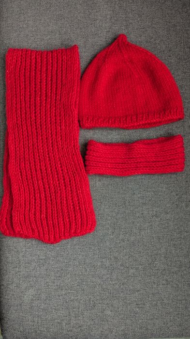 Czapka, szalik i opaska damska handmade