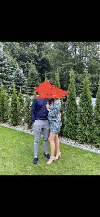 Kolorowa wieczorna sukienka