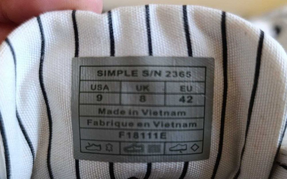 Кеди шкіряні білі Simple, 42 р, 27,5 см