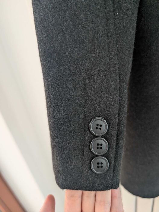 Elegancki i klasyczny szary zimowy płaszcz męski Buratti rozm M