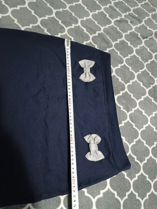 Spódniczka spódnica elegancka szara granat kokardki r. 38 M