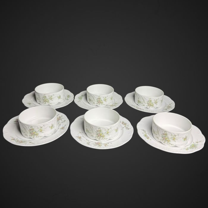 Miseczki z talerzykami Rosenthal Monbijou grune ranke kwiaty B5/011811