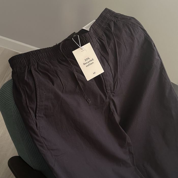 Чоловічі бавовняні штани H&M relaxed fit, брюки вільного крою hm straigth