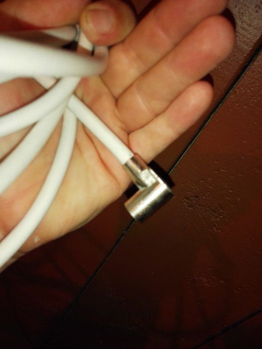 Kabel tv 4-5m tv antena kablówka, dekoder zaciskane końcówki biały