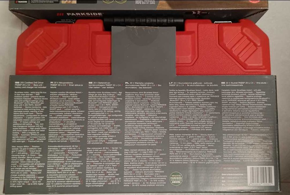 PARKSIDE PERFORMANCE akumulatorowa wiertarko-wkrętarka PABSP 20 Li C4