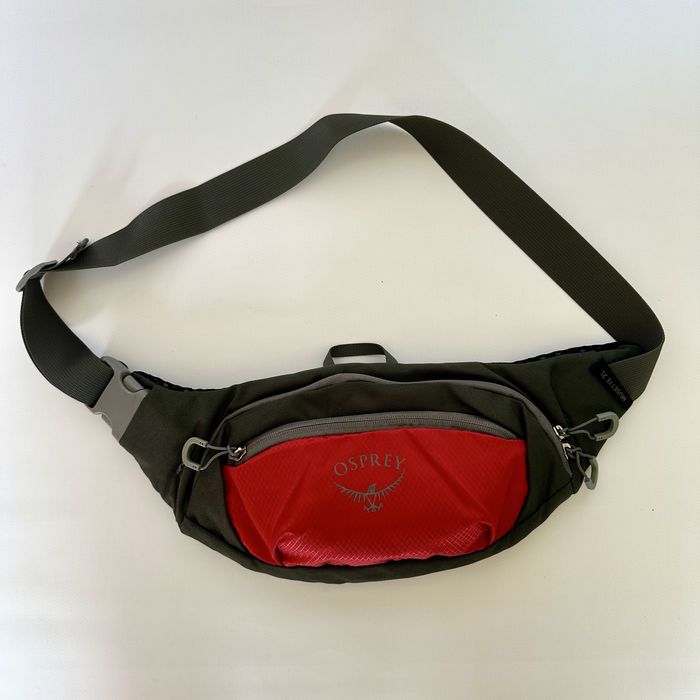 Osprey Nerka Heritage 2L Czarna Czerwona Saszetka Biodrowa Crossbody