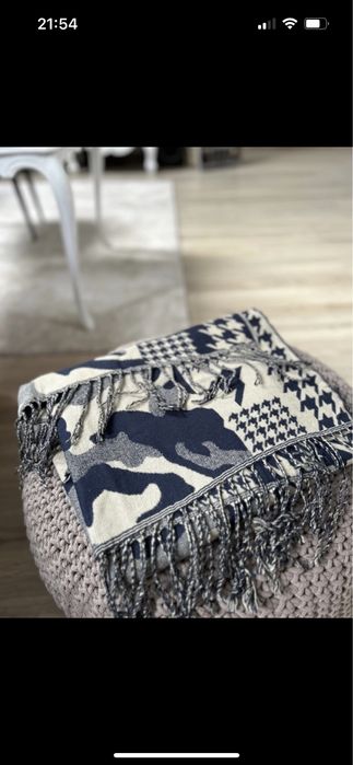 Szal dwustronny duży ciepły Monnari granatowy beżowy