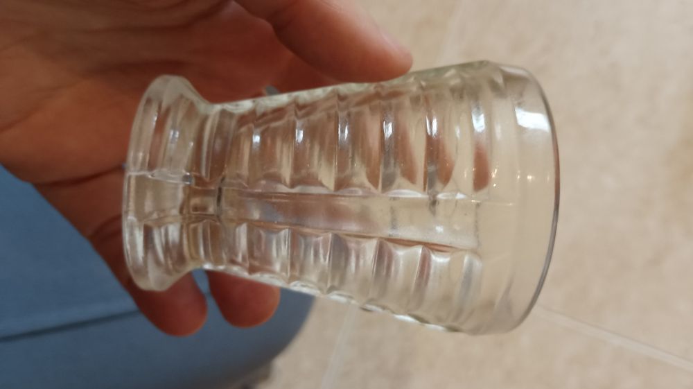 8 copos antigos de vidro com espessura larga