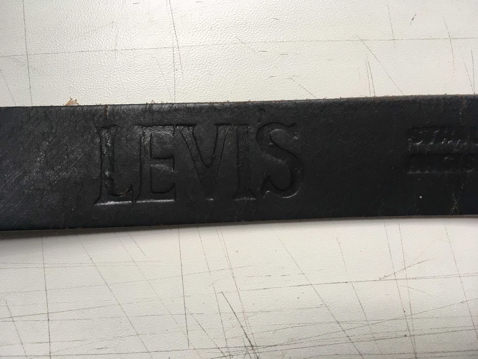 Винтажный ремень Levi's 501 из Нейзильбера с редким фабричным браком (Зеркальный штамп)