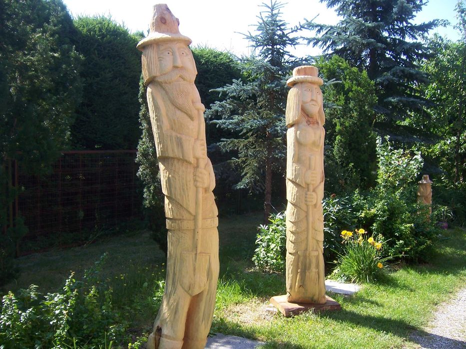 Rzeźby Ogrodowe Z Drewna , Dekoracje Ogrodowe