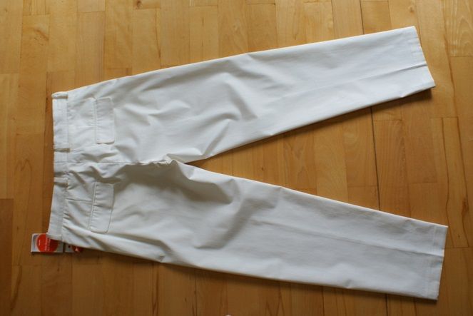 BRUUNS BAZAAR ekskluzywne spodnie męskie M L beżowe kremowe bawełna
