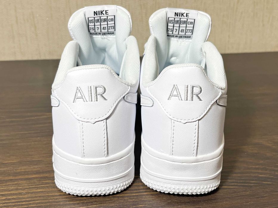 НОВЫЕ! Кроссовки Nike Air Force 1 White, белые, мужские, 42, 43, 44, 45, 46, натуральная кожа, весна, лето, осень, повседневные.