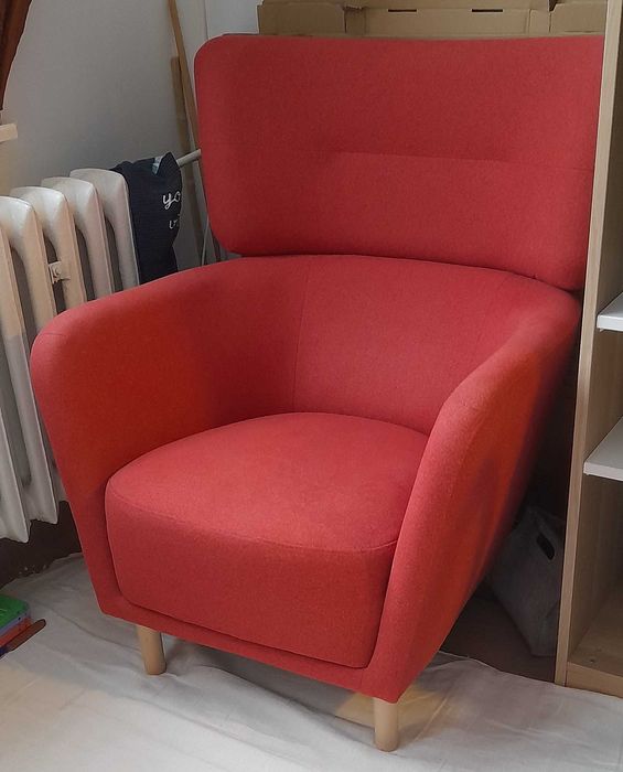 Fotel uszak, Ikea OSKARSHAMN, Tonerud czerwony